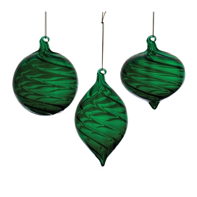 Green Swirl Glass Ornament