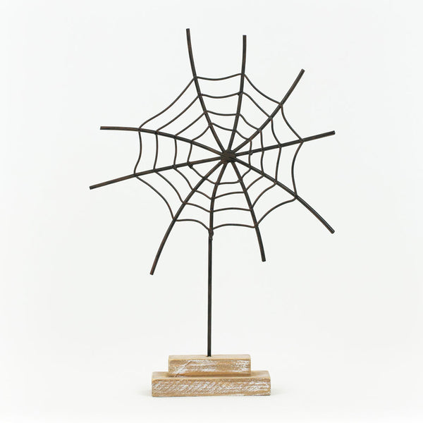 Black Metal Spider Web on Stand