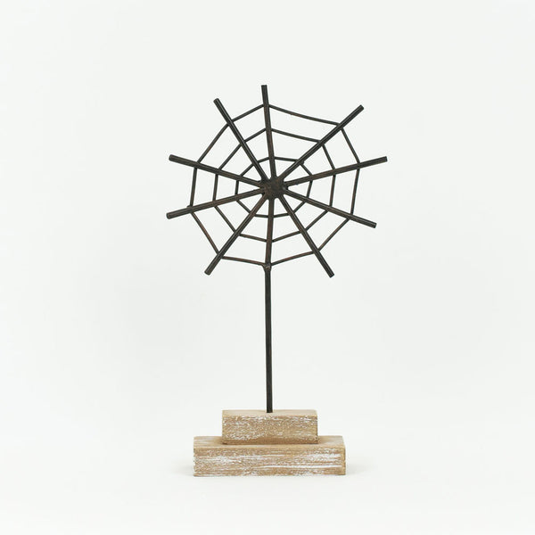 Black Metal Spider Web on Stand