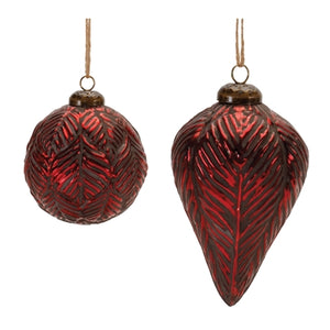 Assorted Red Glass Ornament