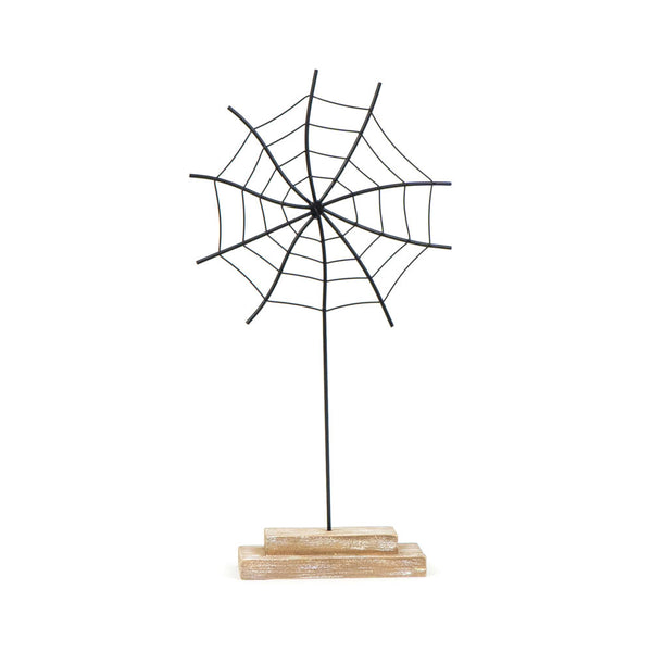 Black Metal Spider Web on Stand