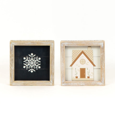 Snowflake/House Reversible Sign