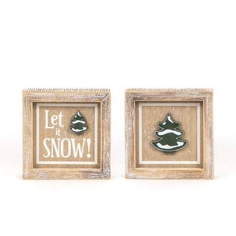 Snowy Tree/Let it Snow Reversible Sign