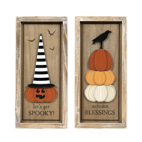 Spooky/Blessings Reversible Sign