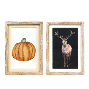 Pumpkin/Reindeer Reversible Sign