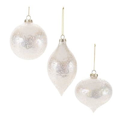 White with Luster Ornament