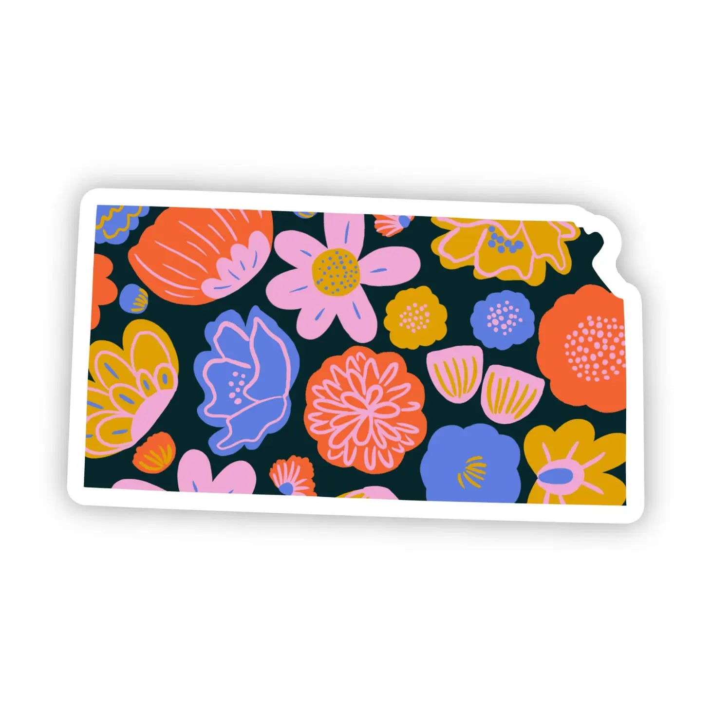 Kansas Sticker- Colorful Flower