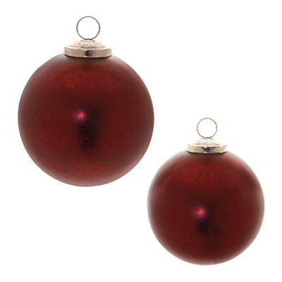 Deep Red Cracked Glass Effect Ornament