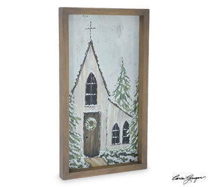 Hand Painted Church Scene