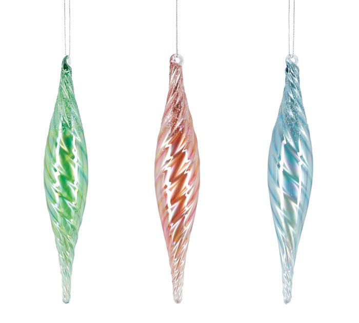 Swirl Glass Finial Ornament