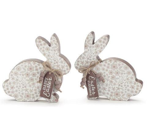 Taupe Floral Easter Bunny