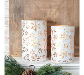 White Tin Snowflake Lantern