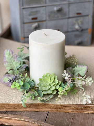 Woolcrest Succulent Candle Ring