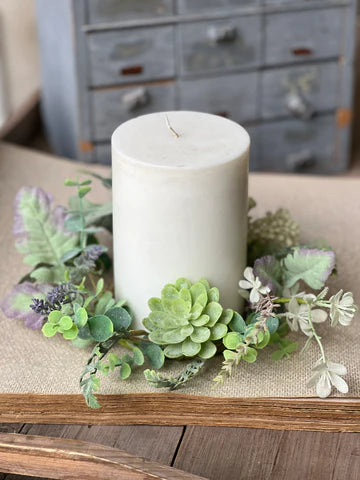 succulent candle rings Woolcrest Succulent Candle Ring – 785 DECOR