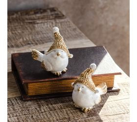 White & Gold Winter Bird