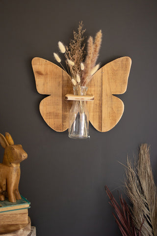 Recycled Wood Butterfly with Bud Vase