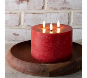 3 Wick Red LED Candle