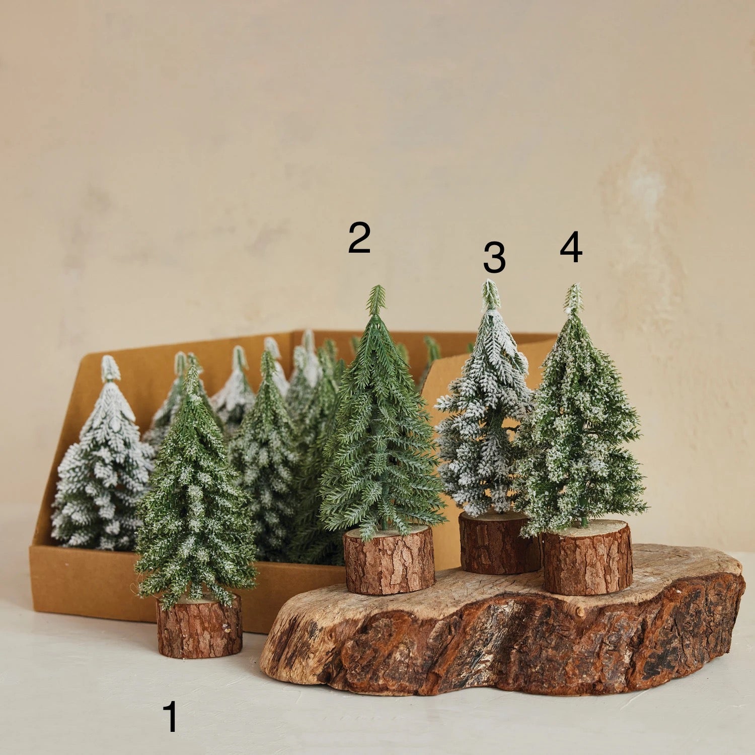 Faux Evergreen Tree with Wood Base