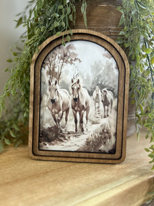 Muted Horses Framed Artwork