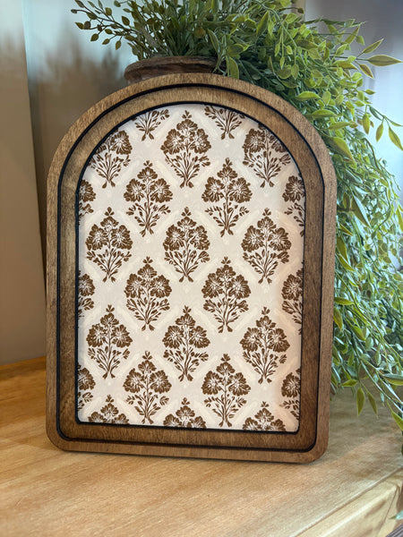 Arch Top Brown Floral Backdrops