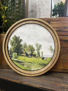 Round Creekside Farmhouse Art