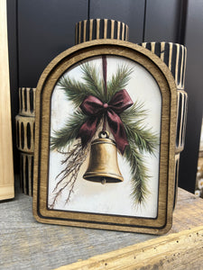 Arch Top Christmas Bell Framed Art