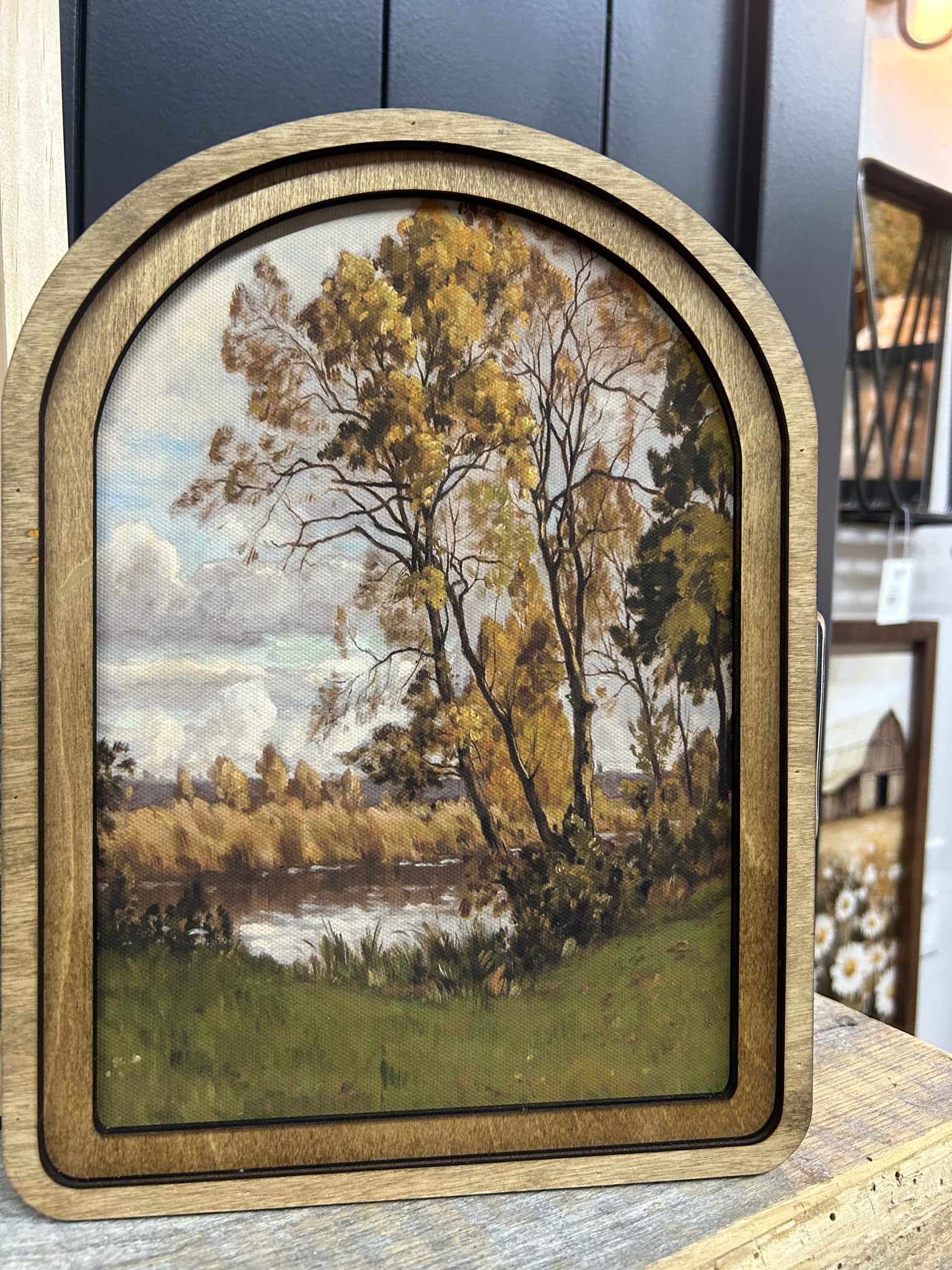 Arch Top Fall Landscape Framed Art