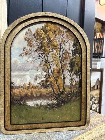 Arch Top Fall Landscape Framed Art