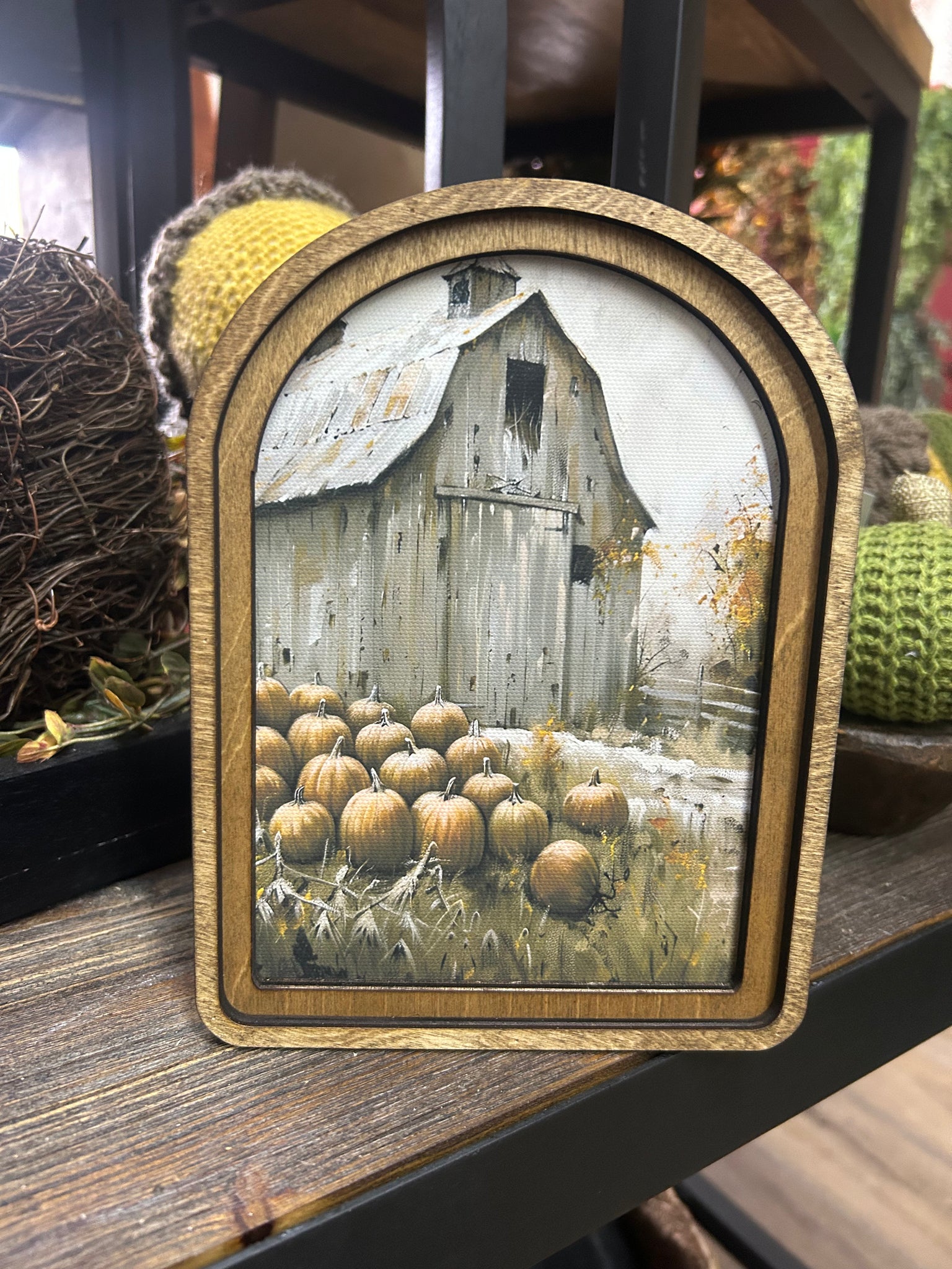 Arch Top Harvest Barn Framed Art