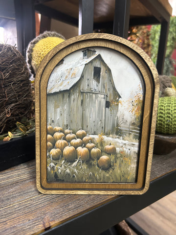 Arch Top Harvest Barn Framed Art