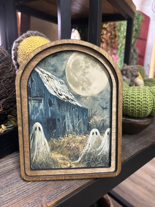 Arch Top Barn Ghosts Framed Art