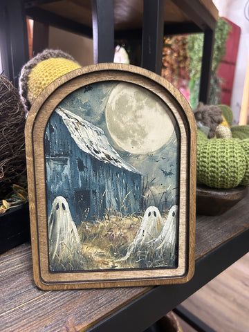 Arch Top Barn Ghosts Framed Art