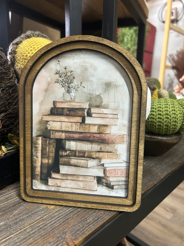 Arch Top Books Framed Art