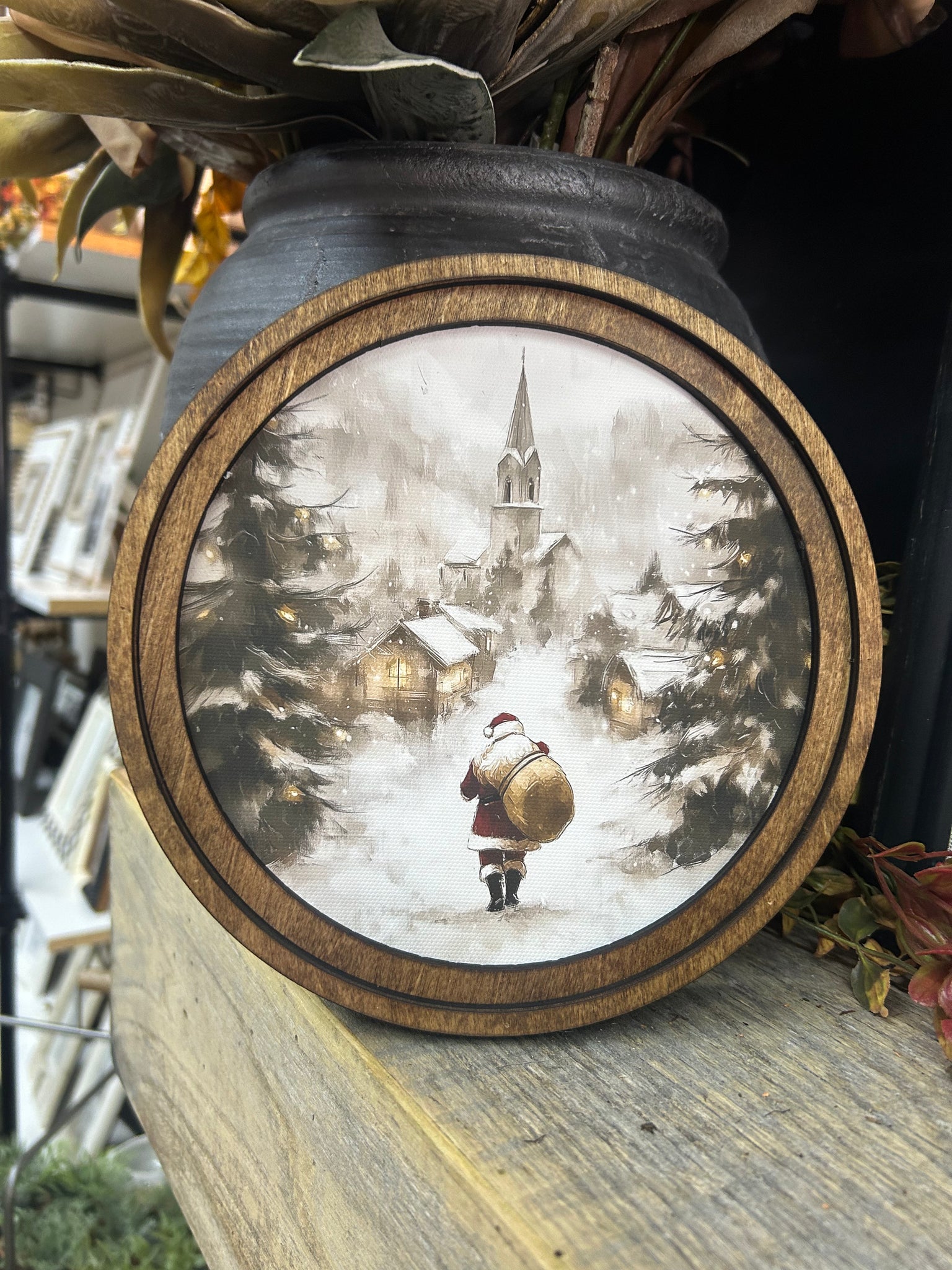 Round Village Santa Art