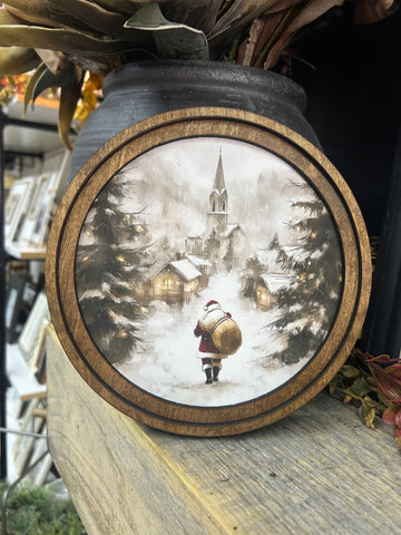 Round Village Santa Art