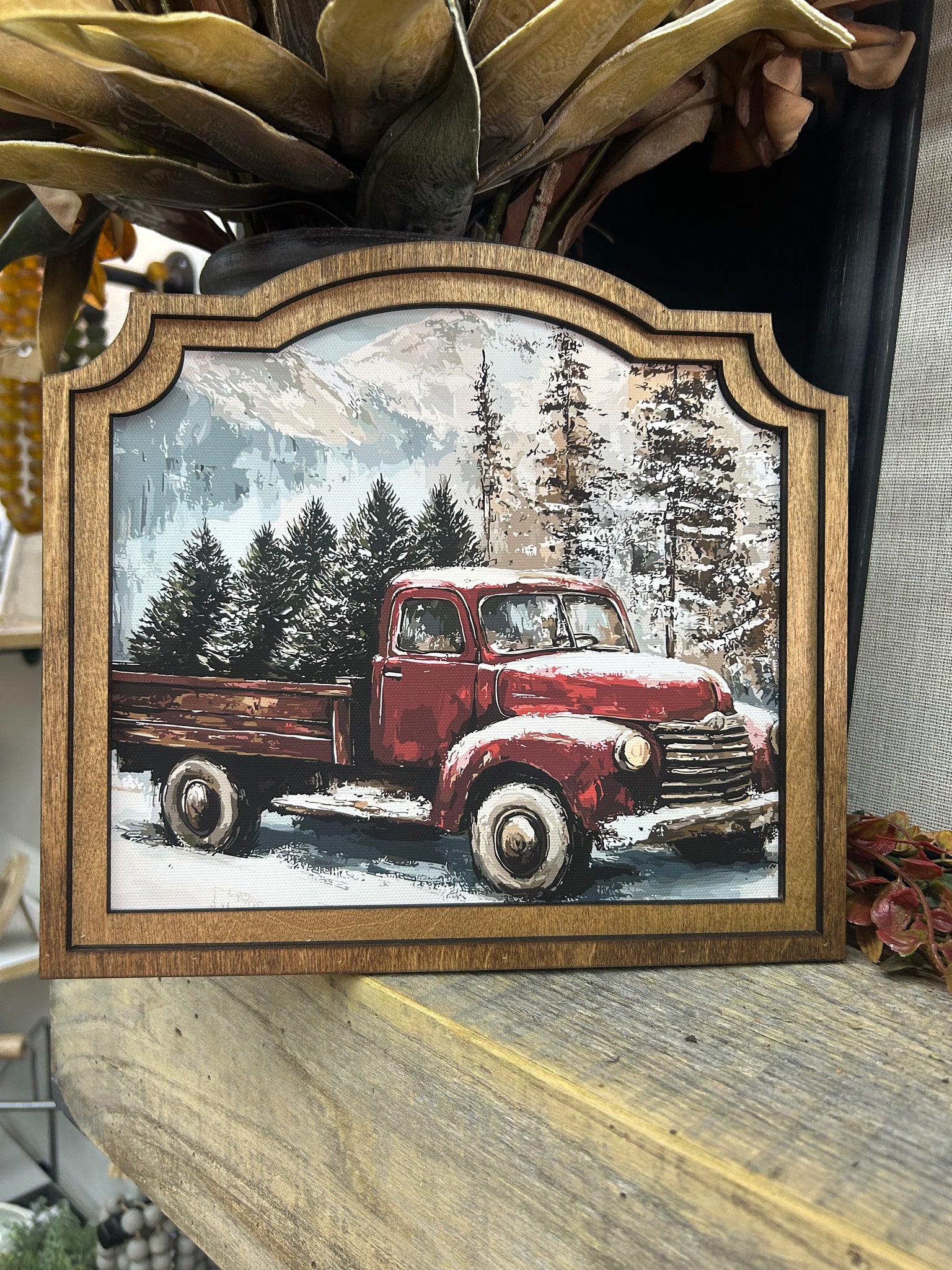Provincial Christmas Truck Framed Art