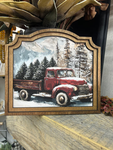 Provincial Christmas Truck Framed Art