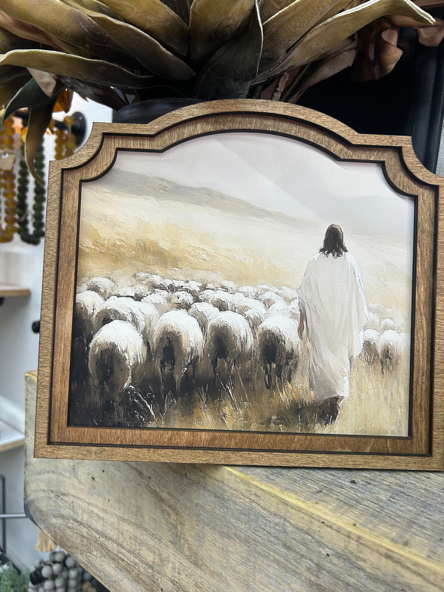 Provincial Jesus Sheep Framed Art