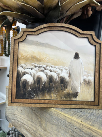 Provincial Jesus Sheep Framed Art