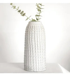 Large White Urban Check Vase