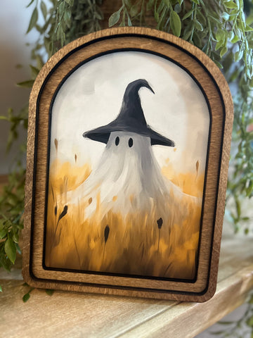 Arch Top Wheat Field Ghose Framed Art