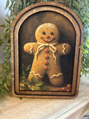 Arch Top Gingerbread Man Framed Art