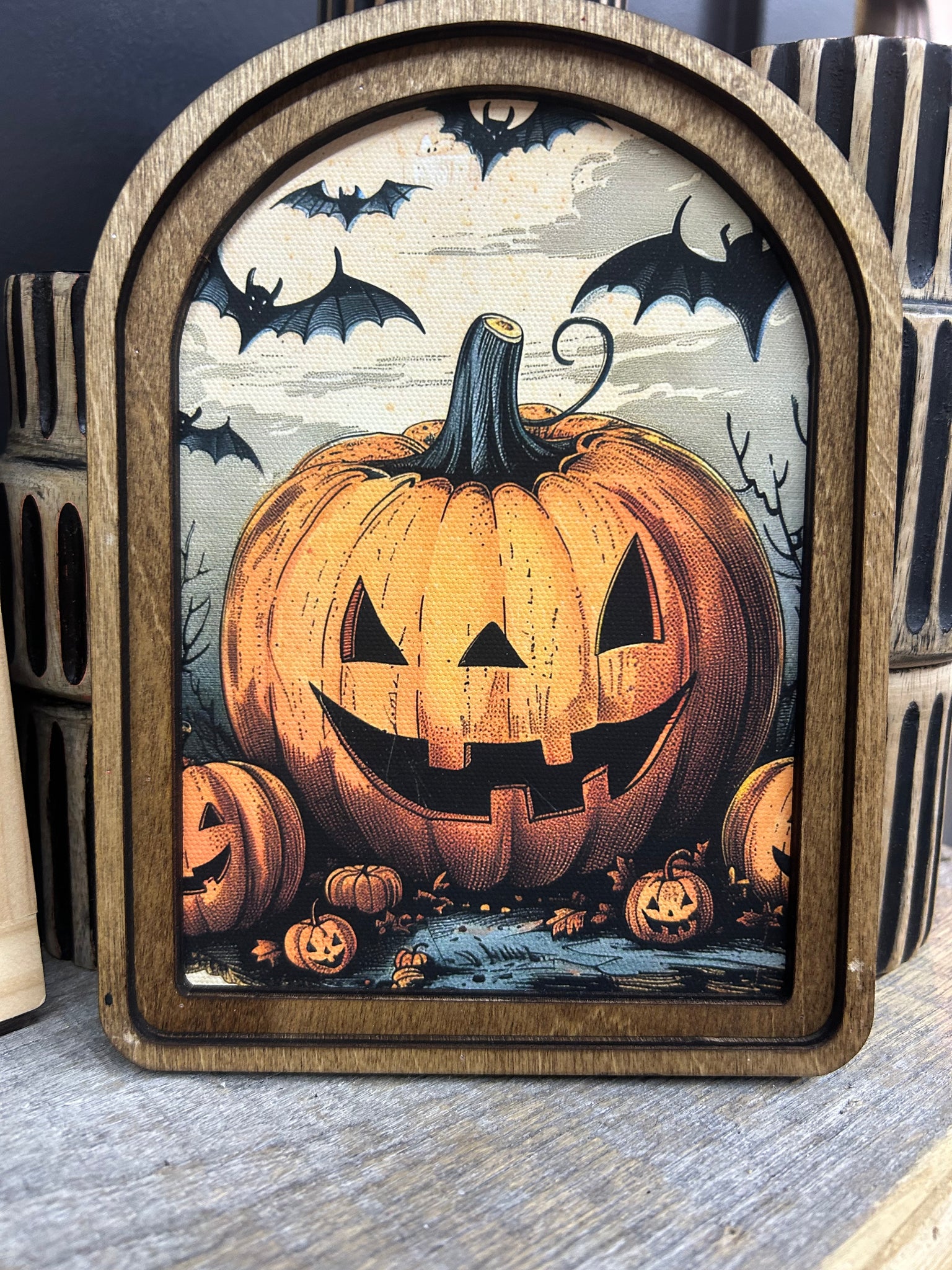 Arch Top Jack O Lantern Framed Art