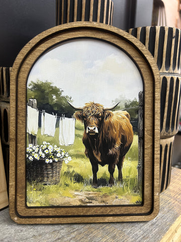 Arch Top Highland Laundry Framed Art
