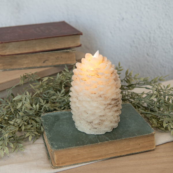 Moving Flame Pinecone Candle