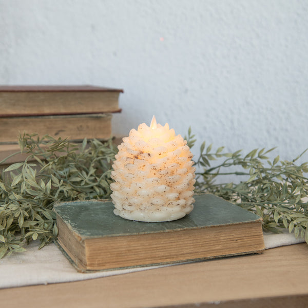 Moving Flame Pinecone Candle