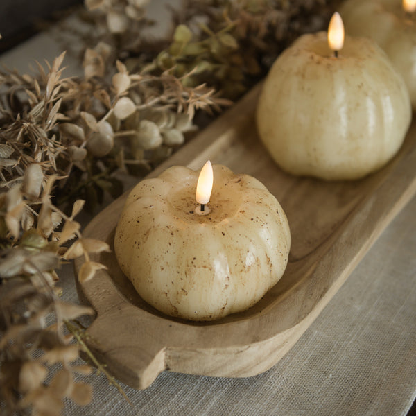 Orange 3D Flame Short Pumpkin Candle