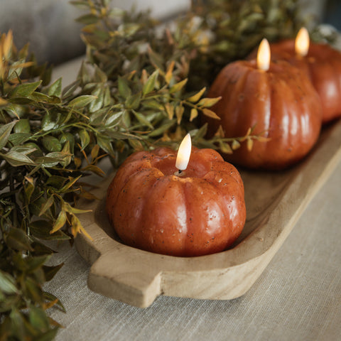 Orange 3D Flame Short Pumpkin Candle