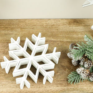 Whitewash Wood Snowflake