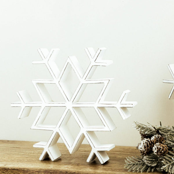 Whitewash Wood Snowflake